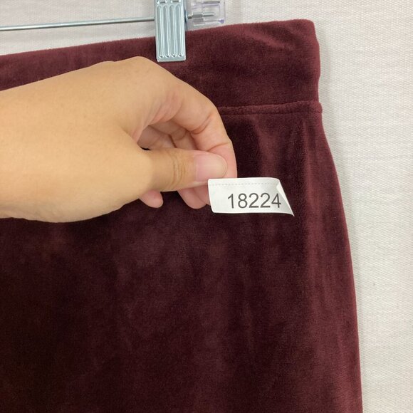 Gloria Vanderbilt Red Burgundy Velvet Straight Leg Comfy Pull-on Pants XXL - Picture 9 of 9